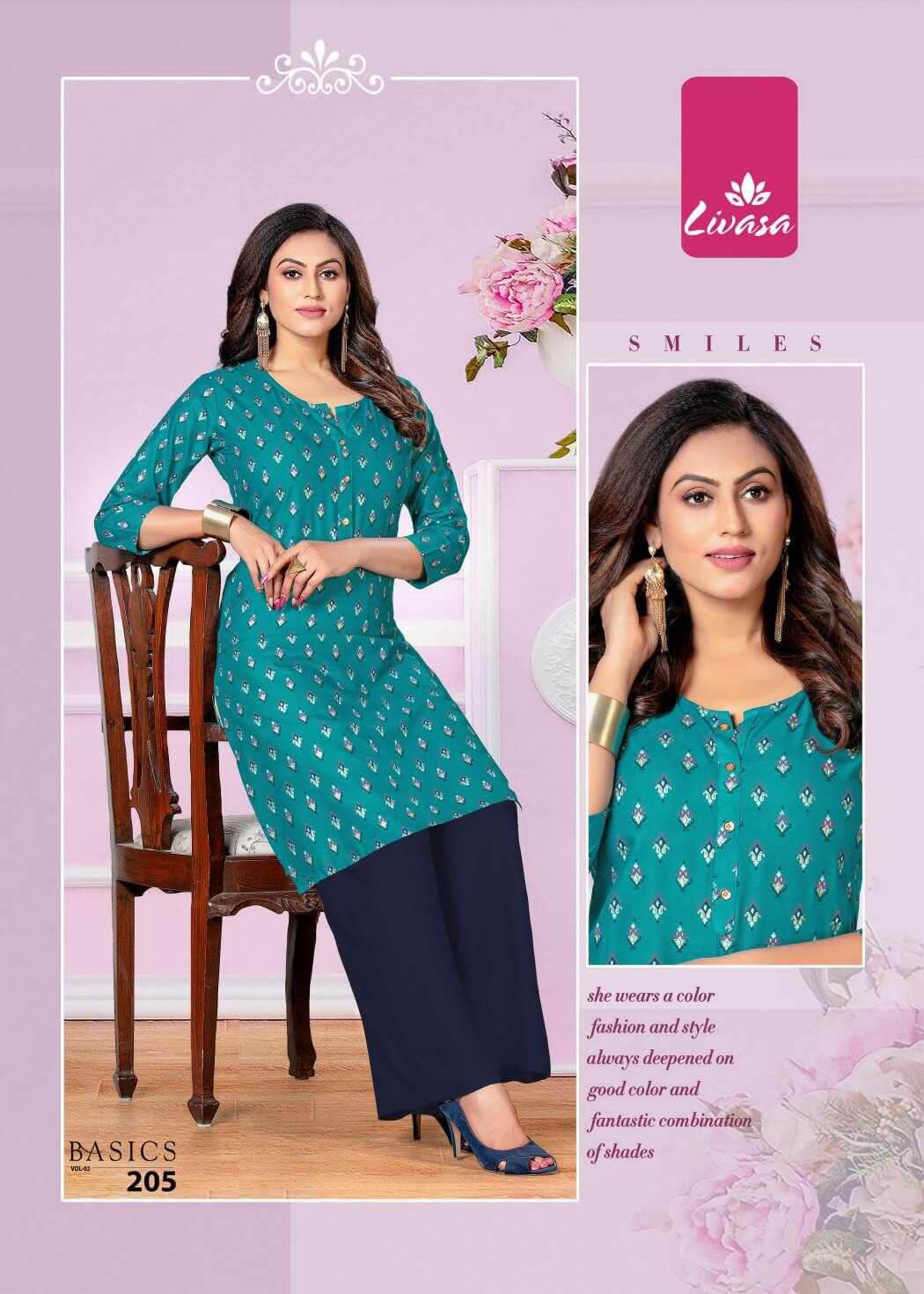 Livasa Basics Vol 2 Rayon Kurti Catalog In Wholesale Price. Purchase Full Catalog of Livasa Basics Vol 2 In Wholesale Price Online