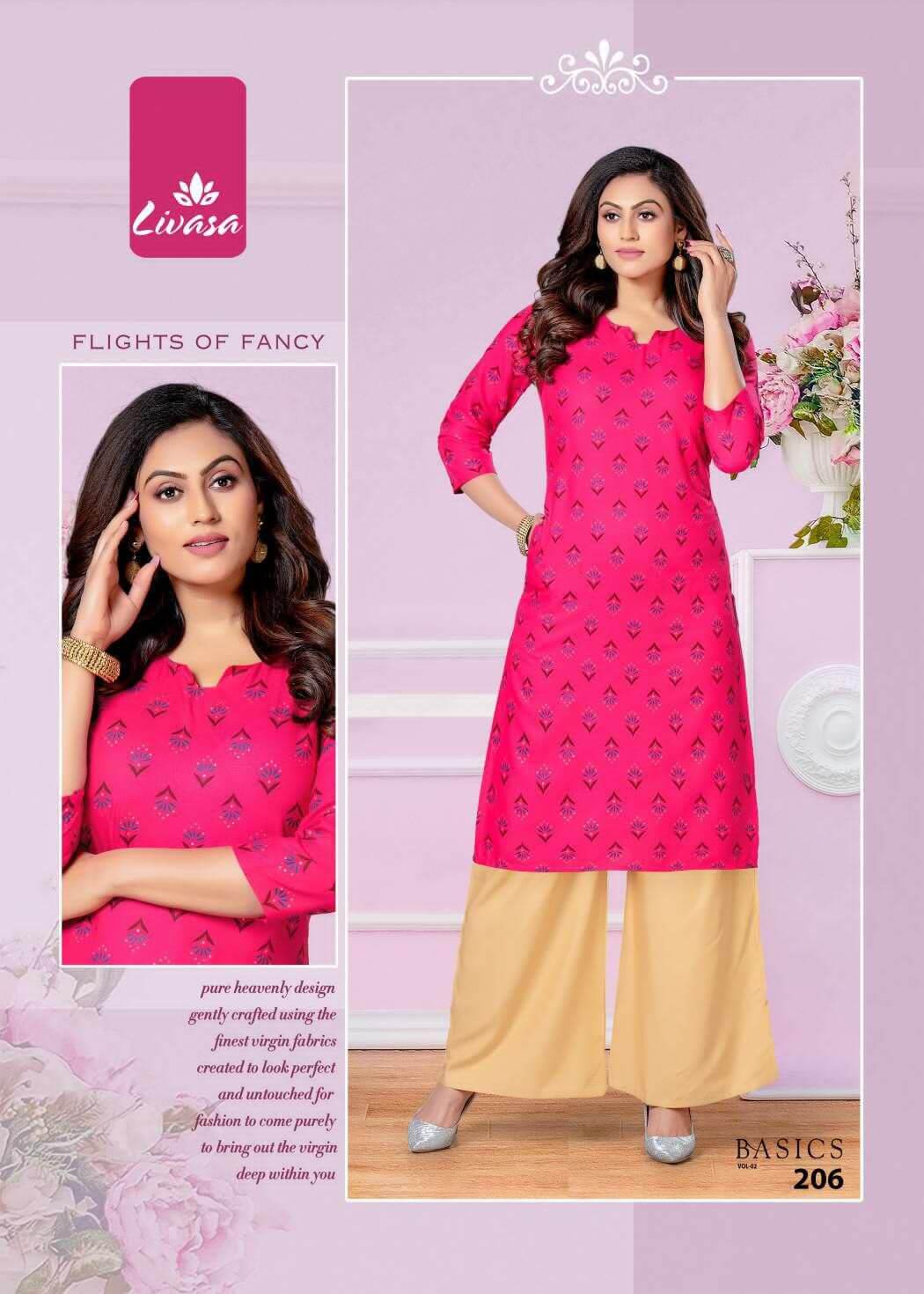 Livasa Basics Vol 2 Rayon Kurti Catalog In Wholesale Price. Purchase Full Catalog of Livasa Basics Vol 2 In Wholesale Price Online