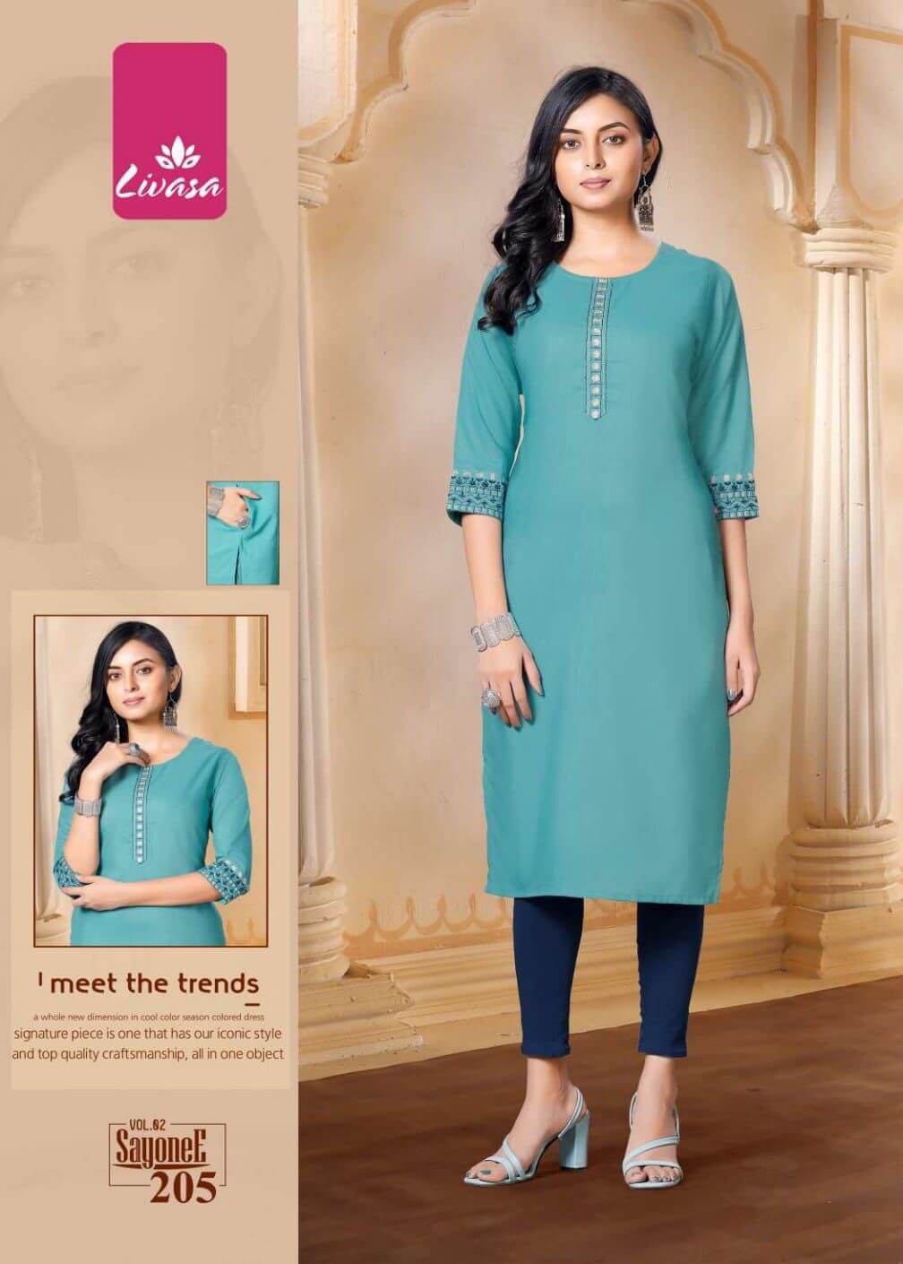 Livasa Sayonee Vol 2 Straight Cut Kurti Wholesale Price. Purchase Full Catalog of Straight Cut Kurti In Wholesale Price Online