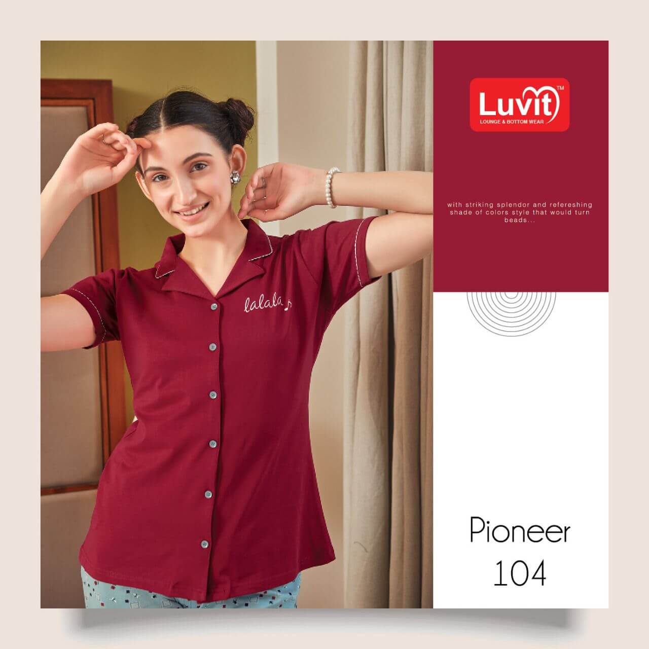 Luvit Pioneer Collar Night Suit Catalog In Wholesale Price. Purchase Full Catalog of Luvit Pioneer In wholesale Price Online