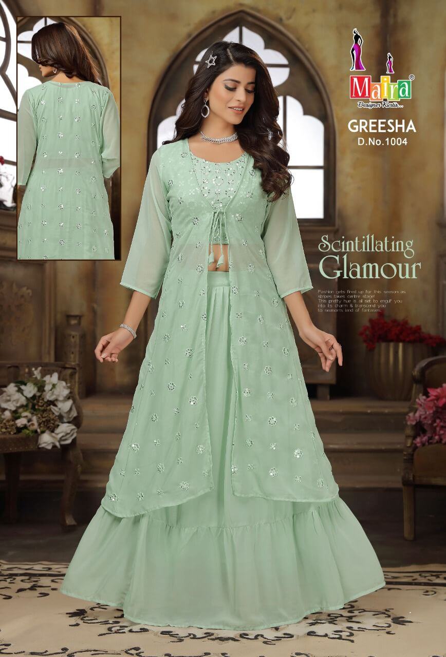 Maira Greesha Vol 1 Georgette Party wear Dress Wholesale Catalog, Buy Full Catalog of Maira Greesha Vol 1 Georgette Party Wear Dress At Wholesale Price