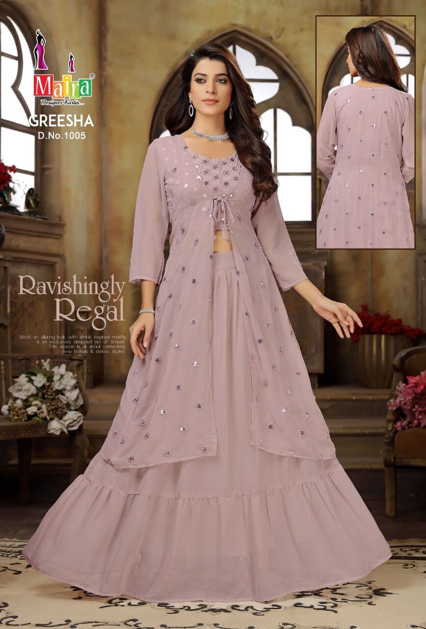 Maira Greesha Vol 1 Georgette Party wear Dress Wholesale Catalog, Buy Full Catalog of Maira Greesha Vol 1 Georgette Party Wear Dress At Wholesale Price