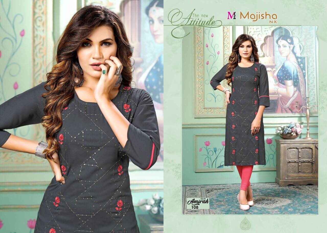 Majisha Nx Amirah Vol 1 Rayon Kurtis Wholesale Catalog. Purchase Full Catalog of Rayon kurtis In Wholesale Price Online