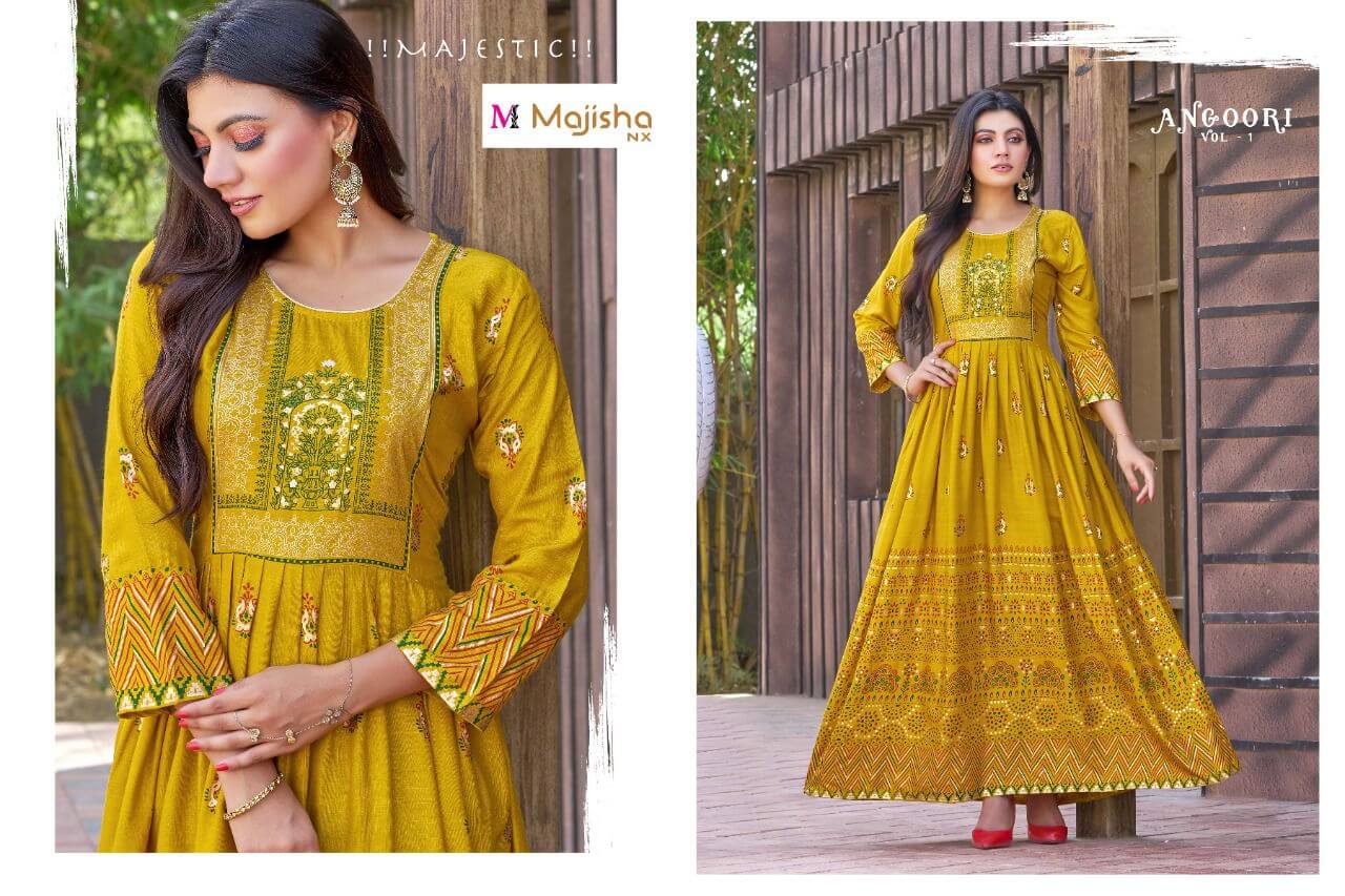 Majisha Nx Angoory Vol 1 Ladies Gown Wholesale Catalog. Purchase Full Catalog of Ladies Gown In WHolesale Price Online