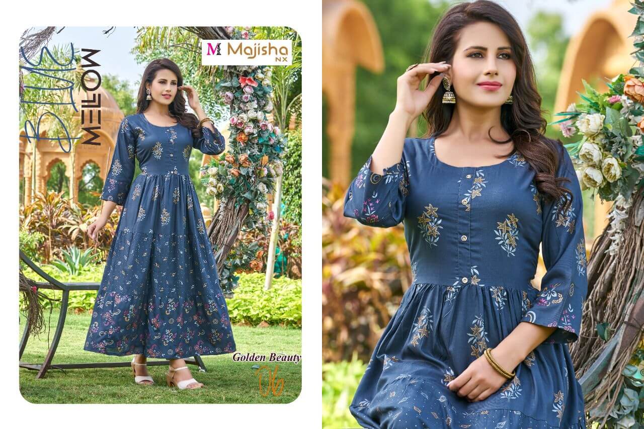 Majisha Nx Golden Beauty Rayon Gown Wholesale Catalog. Purchase Full Catalog of Rayon Gown In Wholesale Price Online