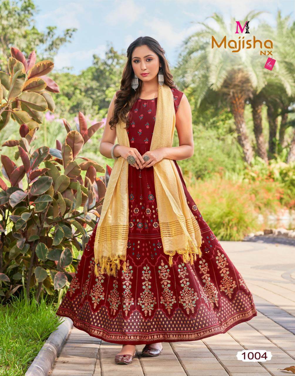 Majisha Nx Pankh Vol 2 Gown With Dupatta Wholesale Catalog. Purchase Full Catalog of Gown With Dupatta In Wholesale Price Online