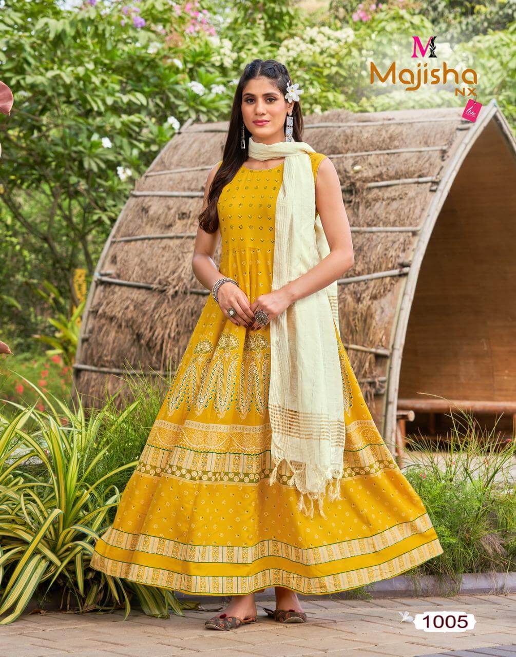 Majisha Nx Pankh Vol 2 Gown With Dupatta Wholesale Catalog. Purchase Full Catalog of Gown With Dupatta In Wholesale Price Online