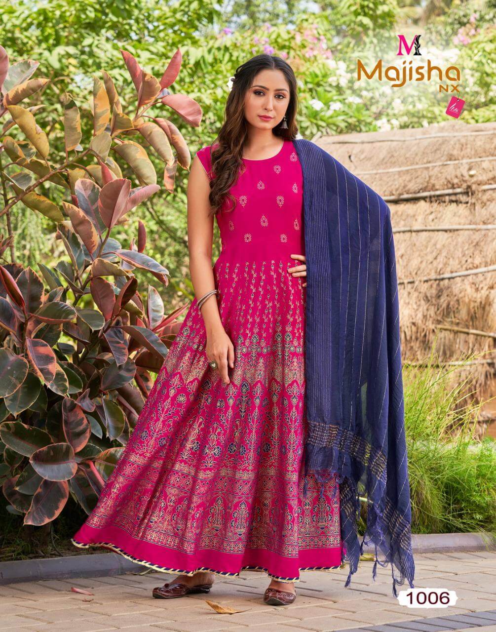 Majisha Nx Pankh Vol 2 Gown With Dupatta Wholesale Catalog. Purchase Full Catalog of Gown With Dupatta In Wholesale Price Online