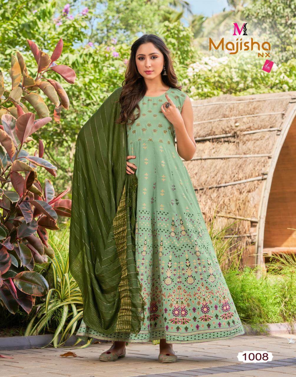 Majisha Nx Pankh Vol 2 Gown With Dupatta Wholesale Catalog. Purchase Full Catalog of Gown With Dupatta In Wholesale Price Online