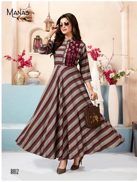 Manas Classic Vol 2 Gown Style Kurtis Wholesale Catalogue. Purchase Manas Classic Vol 2 New Design Latest Fashion Long Gown Kurtis in Bulk. Order Manas Classic vol 2 with 8 Design Long Gown Styke Kurtis Bunch in Lowest & Cheapest Wholesale Price Online. Manas Classic is latest Fashion Women long gown for party wear look for the seasons. Best Wholesale Rate For Ladies Wear Retailer and Shop Keepers. 