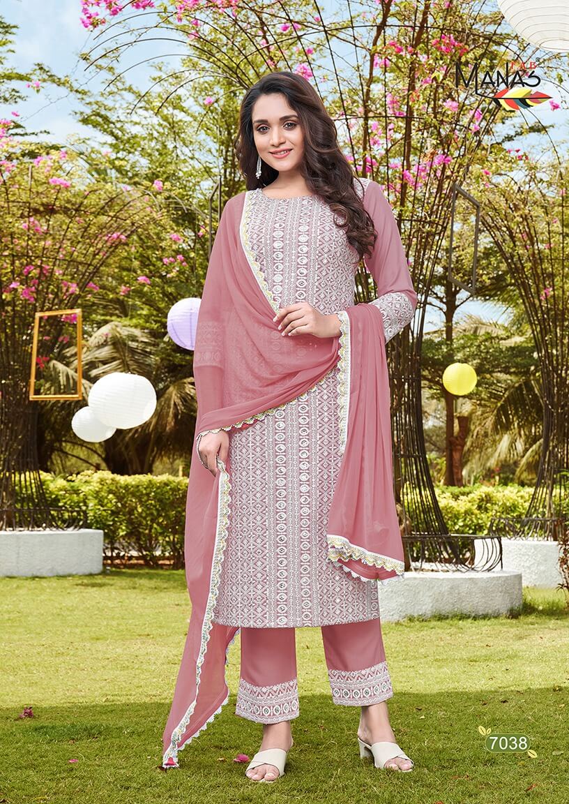 Manas Fab Schiffli Vol 7 Kurti Bottom Dupatta Set Catalog Wholesale Price. Purchase Full Catalog Of manas fab Schiffli Vol 7 In Wholesale Price Online