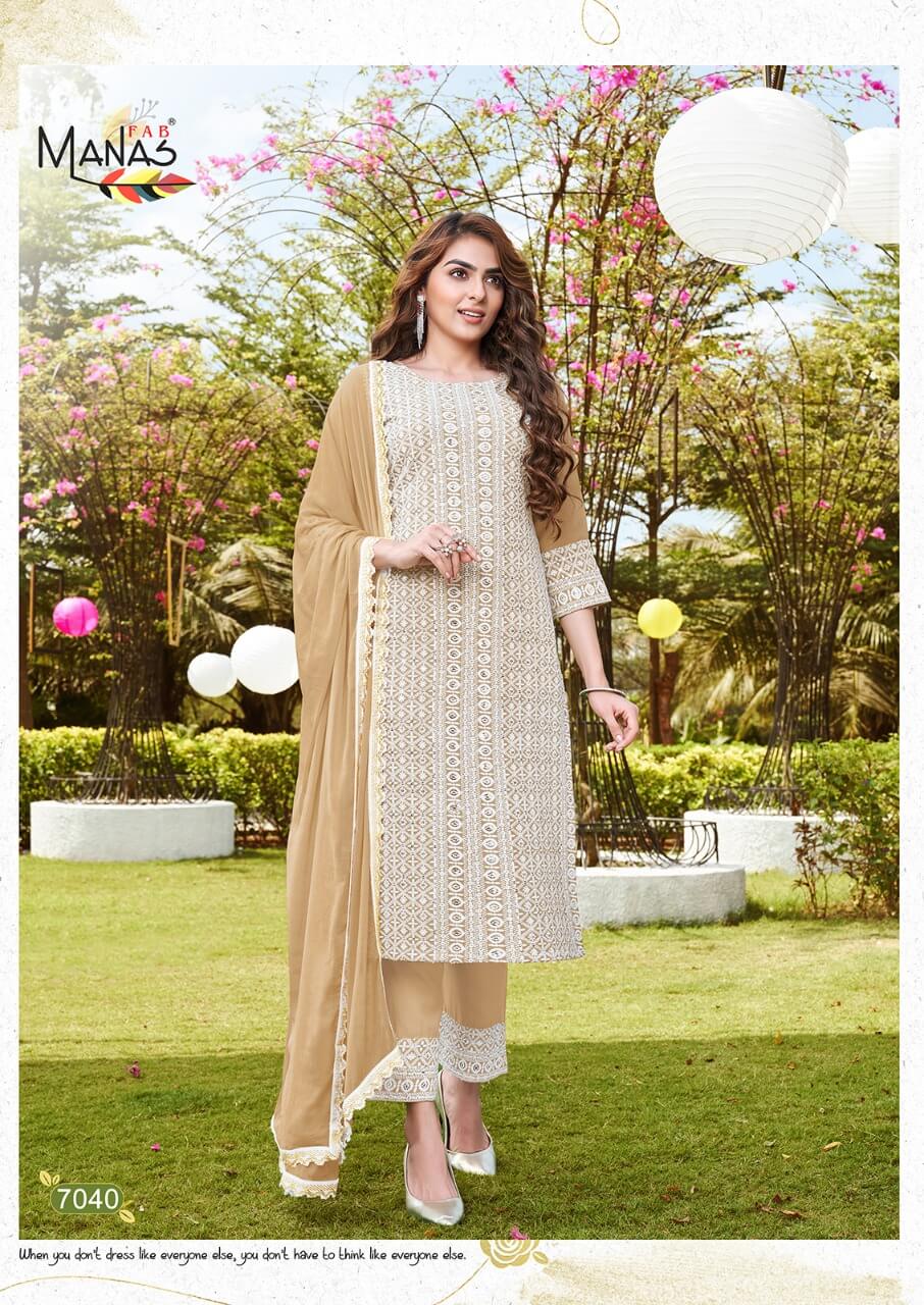 Manas Fab Schiffli Vol 7 Kurti Bottom Dupatta Set Catalog Wholesale Price. Purchase Full Catalog Of manas fab Schiffli Vol 7 In Wholesale Price Online