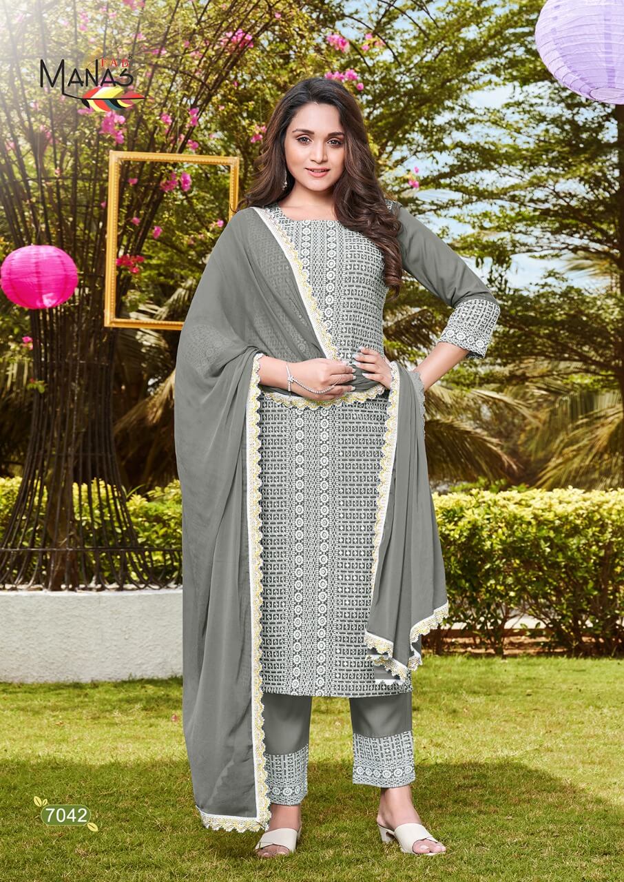 Manas Fab Schiffli Vol 7 Kurti Bottom Dupatta Set Catalog Wholesale Price. Purchase Full Catalog Of manas fab Schiffli Vol 7 In Wholesale Price Online