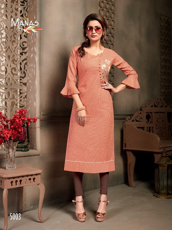 Manas Mitwa Wholesale kurtis catalogue. Manas Mitwa cotton kurtis wholesale catalog of six designs in a bunch. Manas kurtis manufacturer presents new straight pattern ladies kurtis catalogue Mitwa in wholesale market