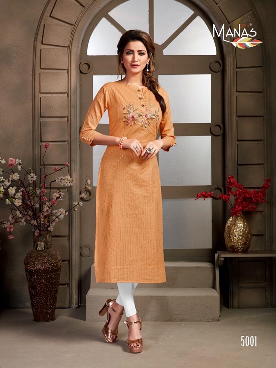 Manas Mitwa Wholesale kurtis catalogue. Manas Mitwa cotton kurtis wholesale catalog of six designs in a bunch. Manas kurtis manufacturer presents new straight pattern ladies kurtis catalogue Mitwa in wholesale market