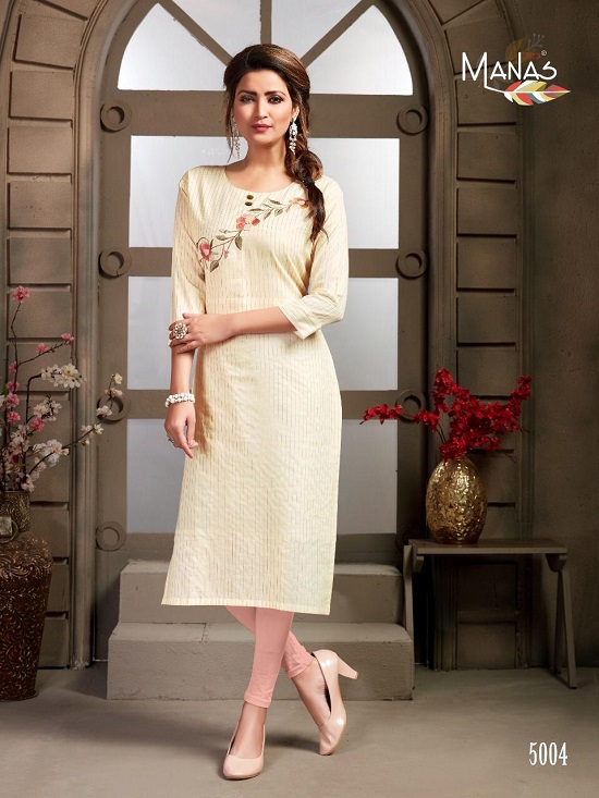 Manas Mitwa Wholesale kurtis catalogue. Manas Mitwa cotton kurtis wholesale catalog of six designs in a bunch. Manas kurtis manufacturer presents new straight pattern ladies kurtis catalogue Mitwa in wholesale market