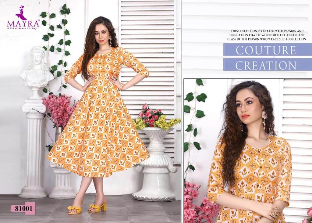 Mayra Dhriti Anarkali Style Kurti Catalog In Wholesale Price. Purchase Full Catalog of Mayra Dhriti In Wholesale Price Online