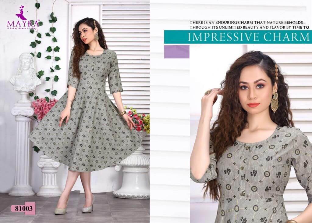 Mayra Dhriti Anarkali Style Kurti Catalog In Wholesale Price. Purchase Full Catalog of Mayra Dhriti In Wholesale Price Online