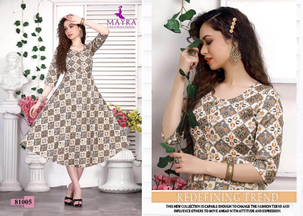 Mayra Dhriti Anarkali Style Kurti Catalog In Wholesale Price. Purchase Full Catalog of Mayra Dhriti In Wholesale Price Online