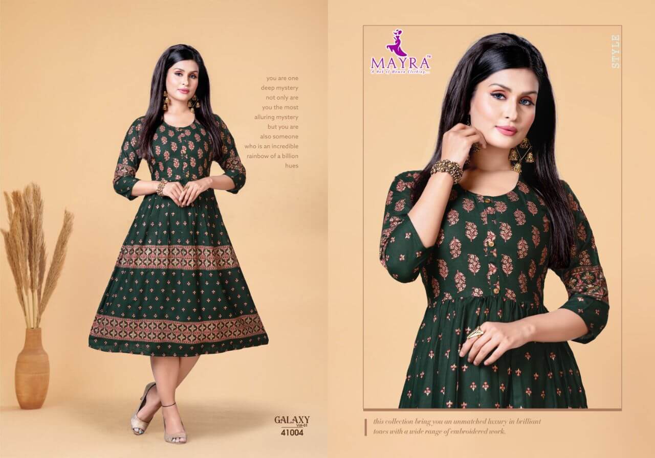 Mayra Galaxy Vol 1 A line Kurti Catalog In Wholesale Price. Purchase Full Catalog of Mayra Galaxy Vol 1 In Wholesale price online