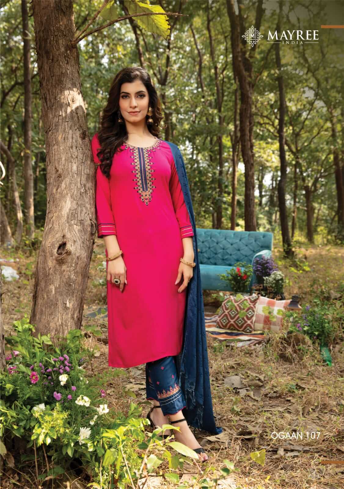 Mayree Ogaan Kurti Pant Dupatta Set Wholesale Catalog. Purchase Full Catalog of Kurti Pant Dupatta Set In Wholesale Price Online