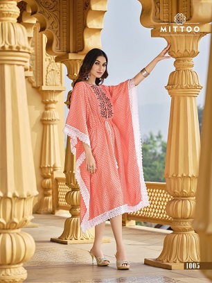 Mittoo Arohi Kaftan Wholesale Collection, Buy Full Catalog of Mittoo Arohi Kaftan At Wholesale Price