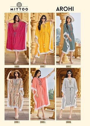 Mittoo Arohi Kaftan Wholesale Collection, Buy Full Catalog of Mittoo Arohi Kaftan At Wholesale Price