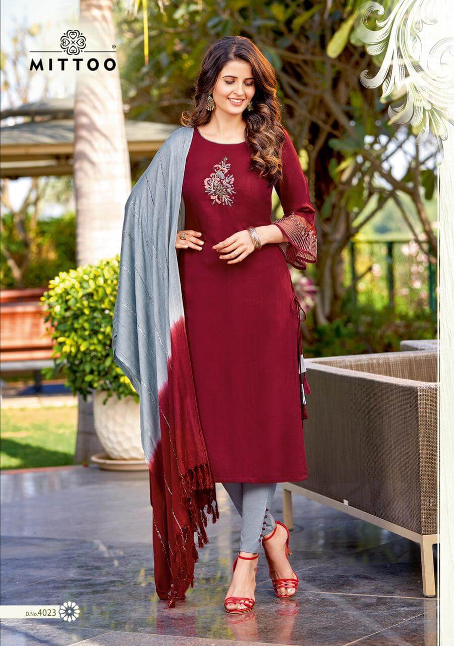 Mittoo Shringar Vol 4 Kurti Pant Dupatta Set Catalog In Wholesale Price. Purchase Full Catalog of Mittoo Shringar Vol 4 In Wholesale Price Online