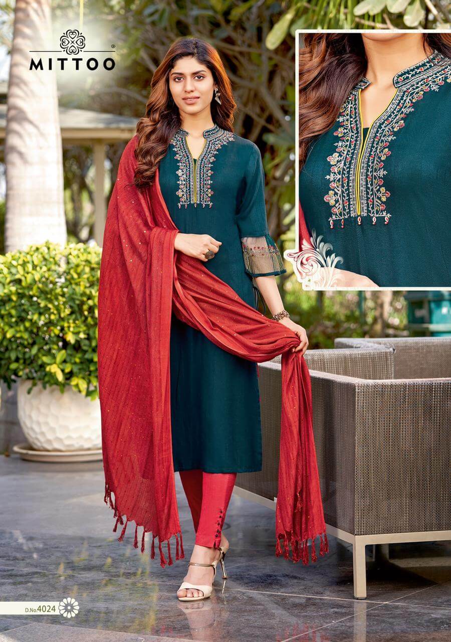 Mittoo Shringar Vol 4 Kurti Pant Dupatta Set Catalog In Wholesale Price. Purchase Full Catalog of Mittoo Shringar Vol 4 In Wholesale Price Online