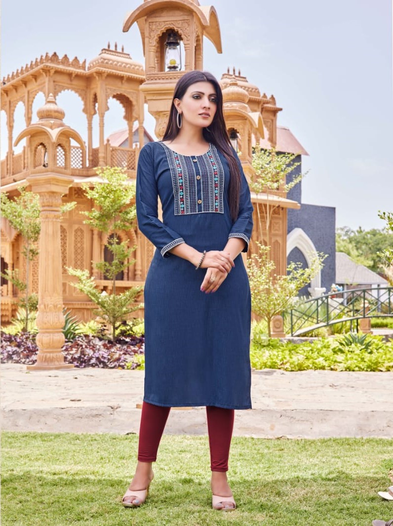 Ossm Sun Shine Vol 2 Embroidered Kurtis Wholesale Catalog. Purchase Full Catalog of Embroidered Kurti In Wholesale Price Online