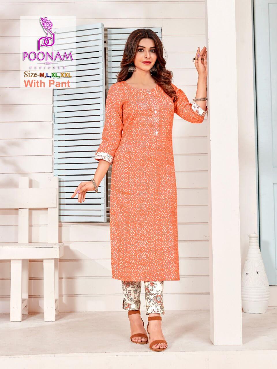 Poonam Designer Colorbar Kurti With Pant Catalog In Wholesale Price. Purchase Full Catalog of Poonam Designer Colorbar In Wholesale Price Online