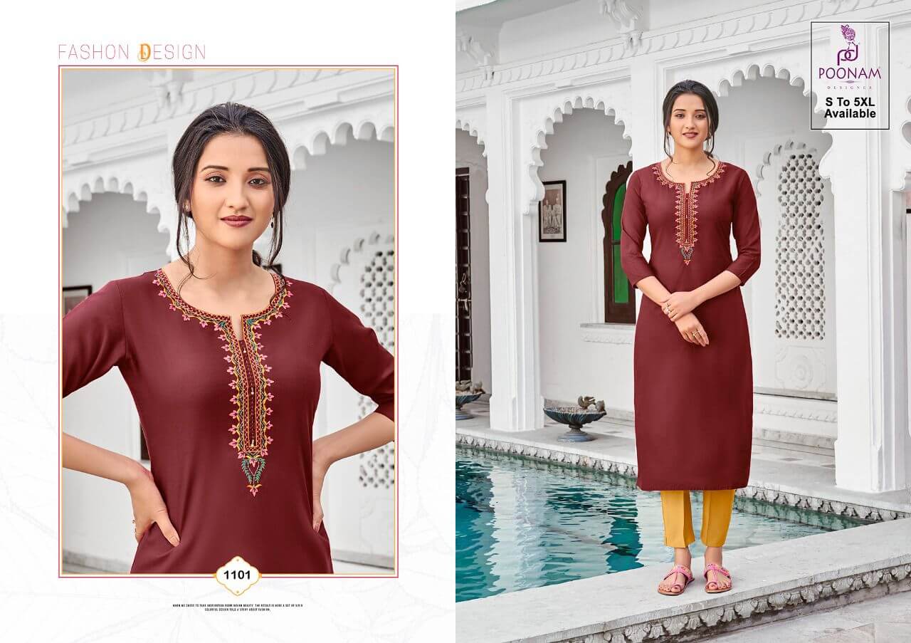 Poonam Designer Diva Vol 11 Rayon Kurtis Wholesale Catalog. Purchase Full Catalog of Rayon Kurtis In Wholesale Price Online