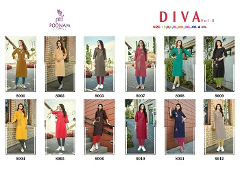 Poonam Designer Diva Vol 8 Kurtis Catalogue. Poonam Diva Vol 8 Kurtis Wholesale Catalogue. Poonam Designer Presents Diva Vol 8 Cotton Slub Embroidery Work Kurtis Wholesale Bunch. Order Poonam Diva Vol 8 Kurtis Wholesale Bunch For Business. Poonam Diva Vol 8 Wholesaler And Dealer. Order Online Wholesale Low Range Kurtis For Business Direct From Surat Gujarat Kurtis Wholesale Market 