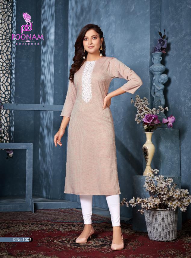 Poonam Designer Mayra Rayon Kurtis Wholesale Catalog. Purchase Full Catalog of Rayon Kurtis In Wholesale Price Online