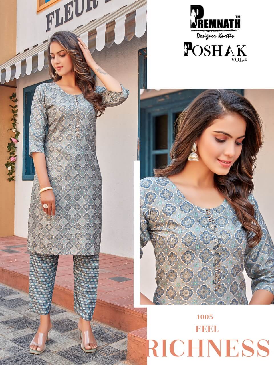 Premnath Poshak Vol 4 Kurtis With Pant Wholesale Catalog. Purchase Full Catalog of Kurtis With Pant Wholesale Catalog