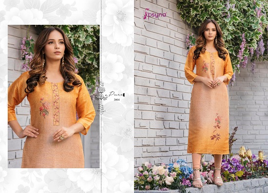 Psyna Pure Vol 2 Wholesale kurtis catalogue. Pure Vol 2 Silk Kurtis Catalogue with Digital print and inner. Shop Psyna partywear pure vol 2 kurtis catalogue in wholesale price online  