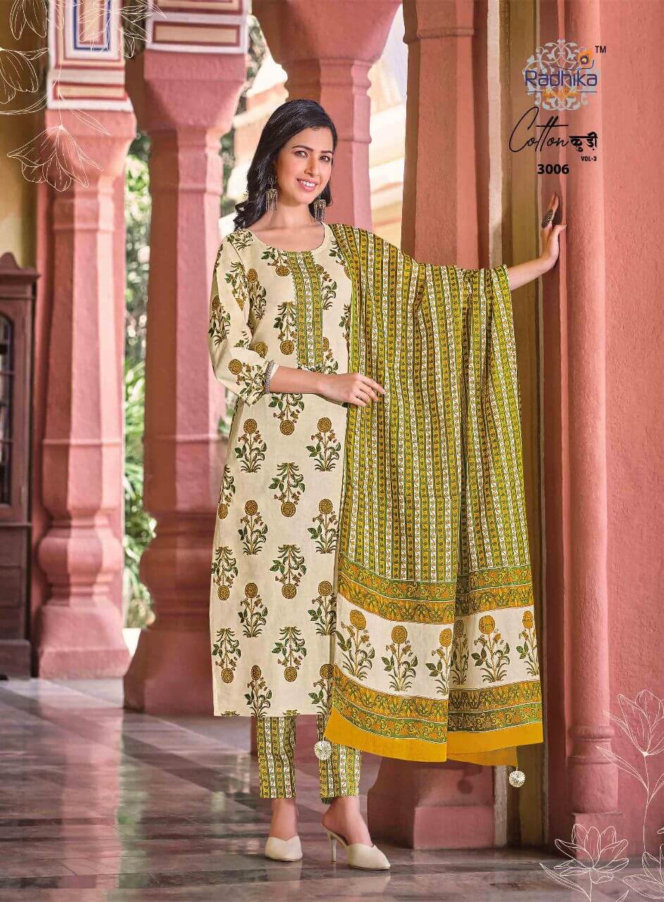 Radhika Cotton Kudi Kurti Pant Dupatta Set Catalog In Wholesale Price. Purchase Full Catalog of Radhika Cotton Kudi In Wholesale Price Online