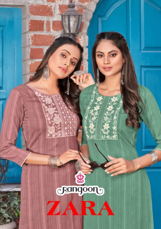 Rangoon Zara Casual Wear Kurti Catalog In Wholesale Price. Purchase Full Catalog of Rangoon Zara In Wholesale Price Online