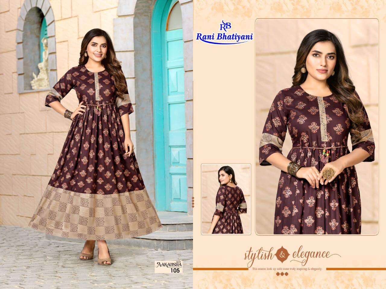 Rani Bhatiyani Aakansha Vol 1 Gown Catalog In Wholesale Price. Purchase Full Catalog of Rani Bhatiyani Aakansha Vol 1 In Wholesale Price Online