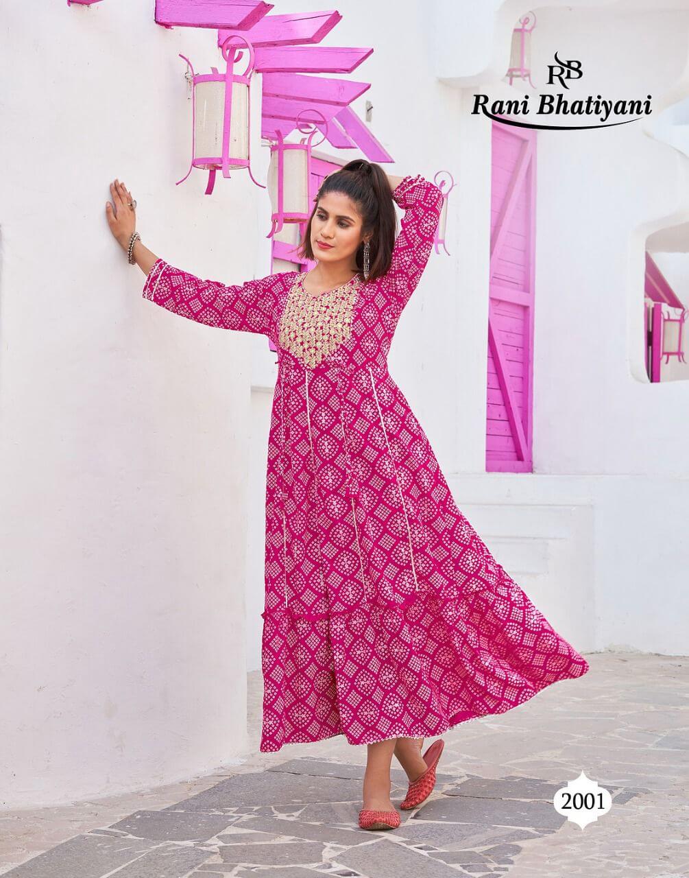 Rani Bhatiyani Bandhani Vol 1 Gown Wholesale Catalog. Purchase Full Catalog of Gown In Wholesale Price Online