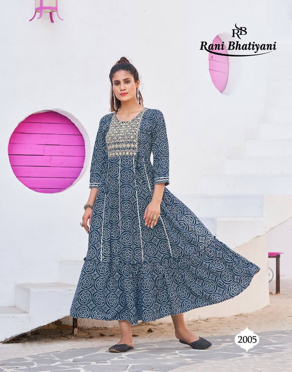 Rani Bhatiyani Bandhani Vol 1 Gown Wholesale Catalog. Purchase Full Catalog of Gown In Wholesale Price Online