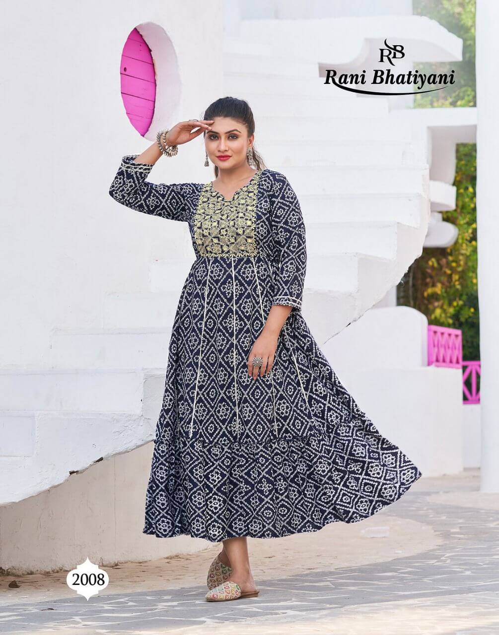 Rani Bhatiyani Bandhani Vol 1 Gown Wholesale Catalog. Purchase Full Catalog of Gown In Wholesale Price Online