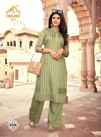 Rijiya Trends RT Launches New Kurti With Plazzo Catalogue RT Glossy. Rijiya Trends RT Glossy Soft Chanderi Kurti Top With Soft Chanderi Plazzo. Rijiya Trends RT Glossy Catalog With Chanderi Top With Inner and Chanderi Bottom Wholesale Catalogue. Buy Rijiya Trends Rt Glossy 6 Pairs Catalogue at wholesale rate Online For Business. Order Rijiya Trends RT Glossy Kurtis From Surat, Ahmedabad, Vadodara Textile Market In Bulk Rate Online 