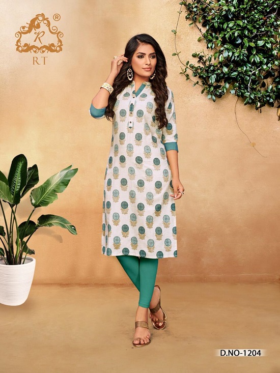 Rijiya Trends (RT) Presents New Kurtis Catalogue Casual. Buy Premium Quality Cotton Flex Print Kurtis From Surat Kurti Manufacturer,Dealer And Wholesaler At Lowest Wholesale Price Online. Buy RT Casual Kurtis 8 Design Bunch In Bulk Rate. Order Highest Selling Cotton Print Kurtis Catalogue Online In Wholesale For Business 