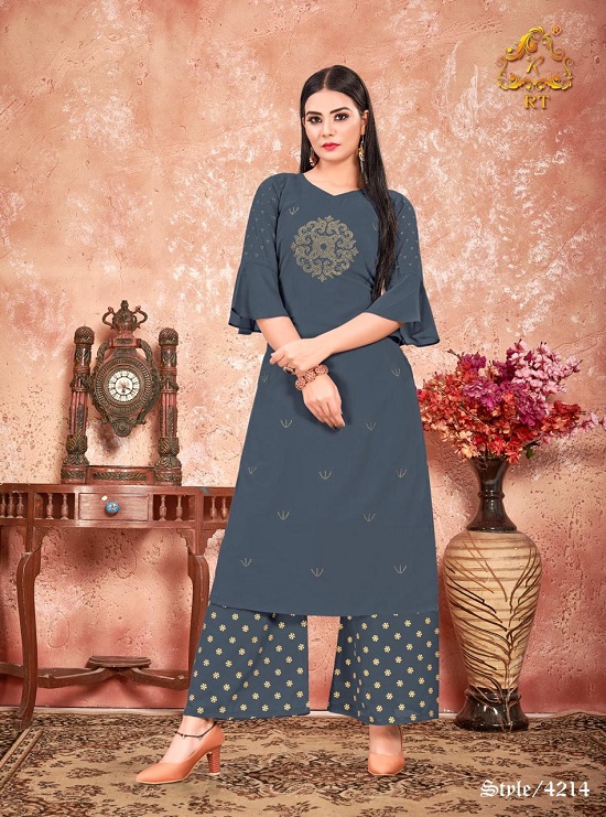 Rijiya Trends Swarovski vol 3 wholesale kurtis catalogue. Rijiya Trends RT Launches new Georgette kurtis with plazzo wholesale catalogue from surat kurtis manufacuurer bazar online. Rijiya Trends Presents new Georgette kurtis with Daimomd work and plazzo with foil print pattern and style catalog. One can buy this RT Kurtis with Plazzo set in wholesale direct from textile market of Gujarat online for retail business of ladies dresses and kurtis