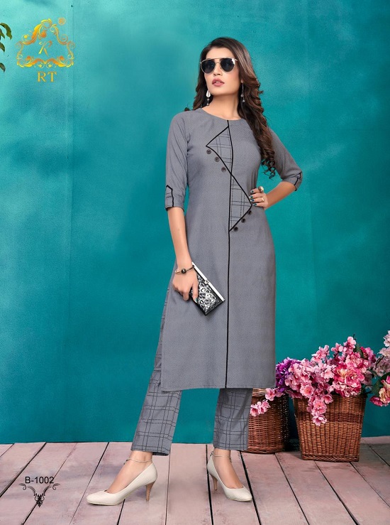 Rijiya Trends Hunny Bunny Wholesale kurtis catalog. Hunny Bunny Rayon Dobby ladies kurtis with pant catalogue at wholesale price Rijiya Trends RT Brand