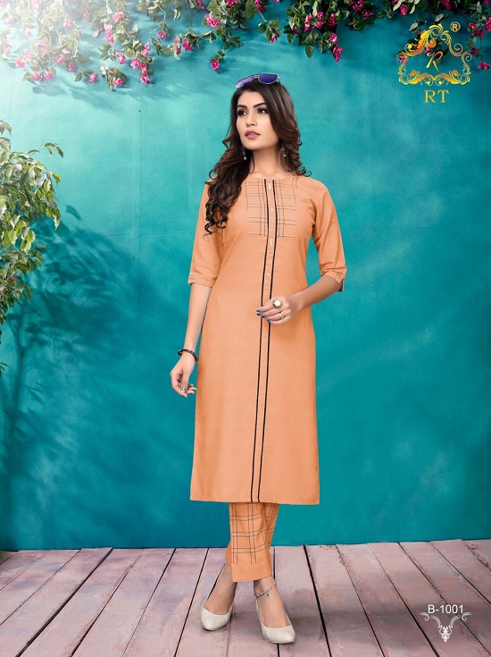 Rijiya Trends Hunny Bunny Wholesale kurtis catalog. Hunny Bunny Rayon Dobby ladies kurtis with pant catalogue at wholesale price Rijiya Trends RT Brand