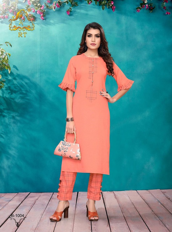 Rijiya Trends Hunny Bunny Wholesale kurtis catalog. Hunny Bunny Rayon Dobby ladies kurtis with pant catalogue at wholesale price Rijiya Trends RT Brand