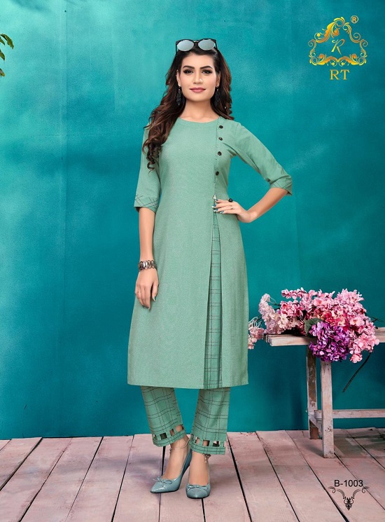 Rijiya Trends Hunny Bunny Wholesale kurtis catalog. Hunny Bunny Rayon Dobby ladies kurtis with pant catalogue at wholesale price Rijiya Trends RT Brand