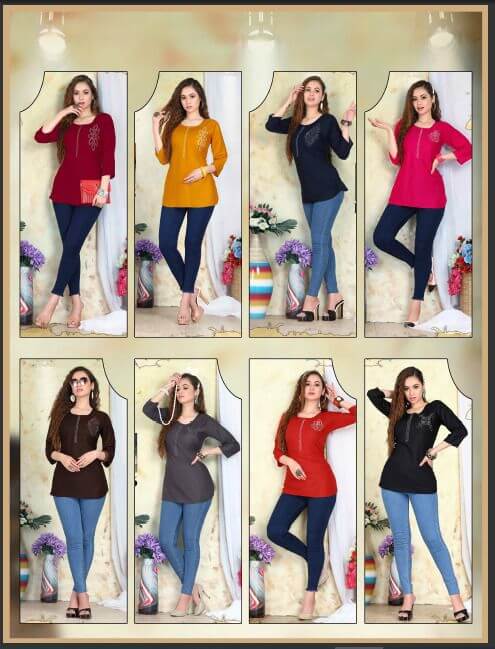 Riyaa Aloka Stylish Short Top Catalog In Wholesale Price. Purchase Full Catalog of Riyaa Aloka In Wholesale Price Online